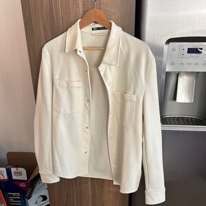 Zara Cream Casual Button Down Shirt